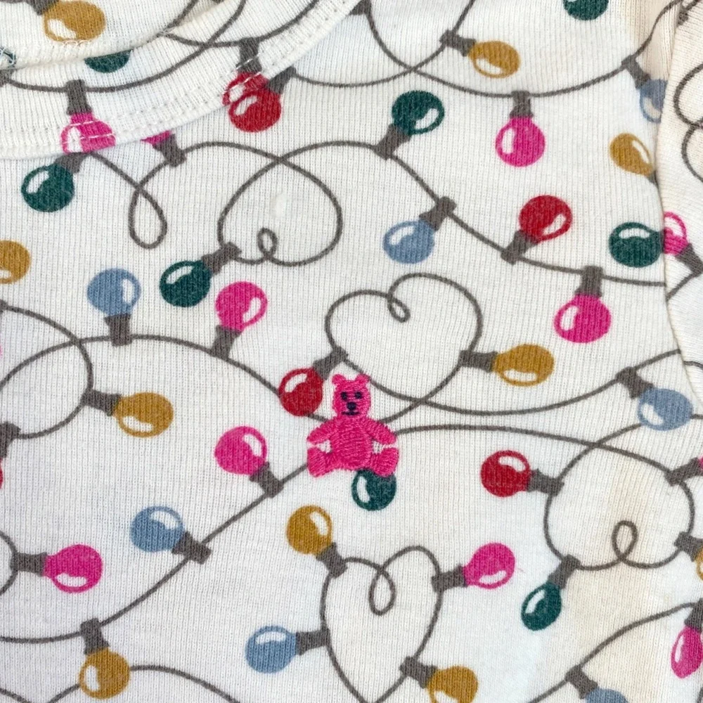 2x BABY GAP Holiday Organic Cotton Pajama Sets SZ 2 Candy Canes Lights Christmas